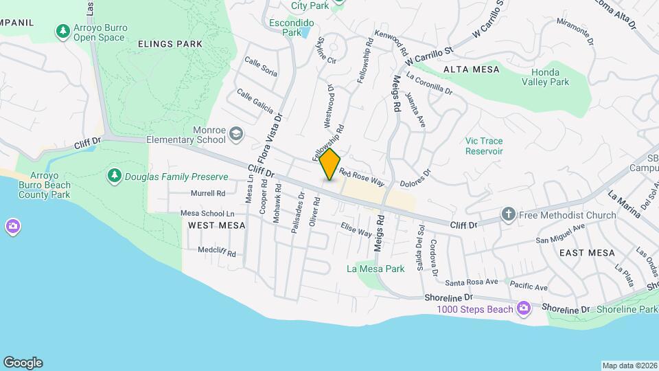 2098 Cliff Dr Map and Location Details