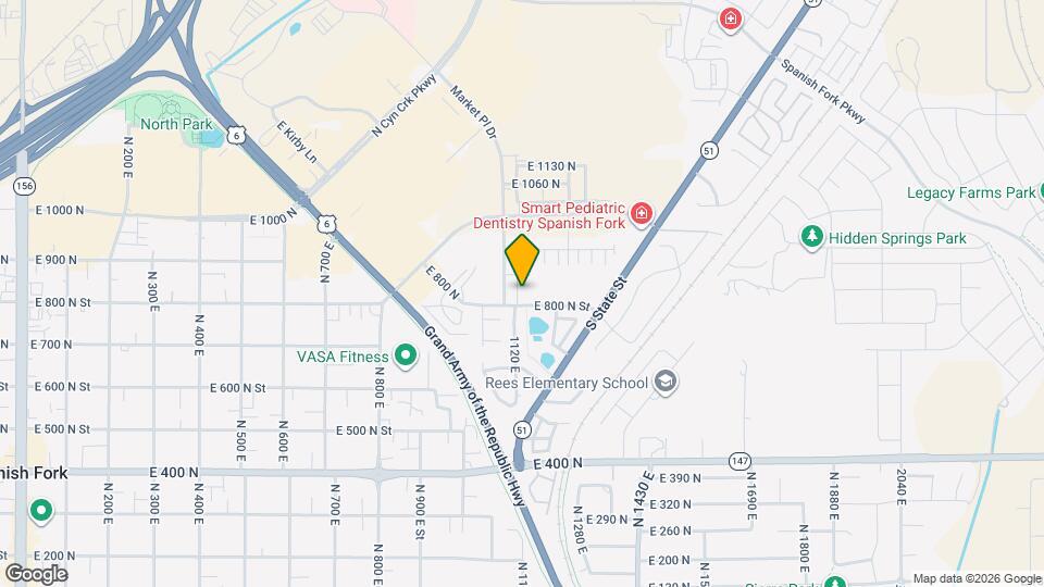 822 N 1120 E Map and Location Details