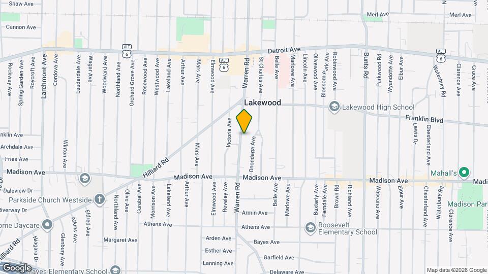 1591 Warren Rd, Unit Lower Map and Location Details