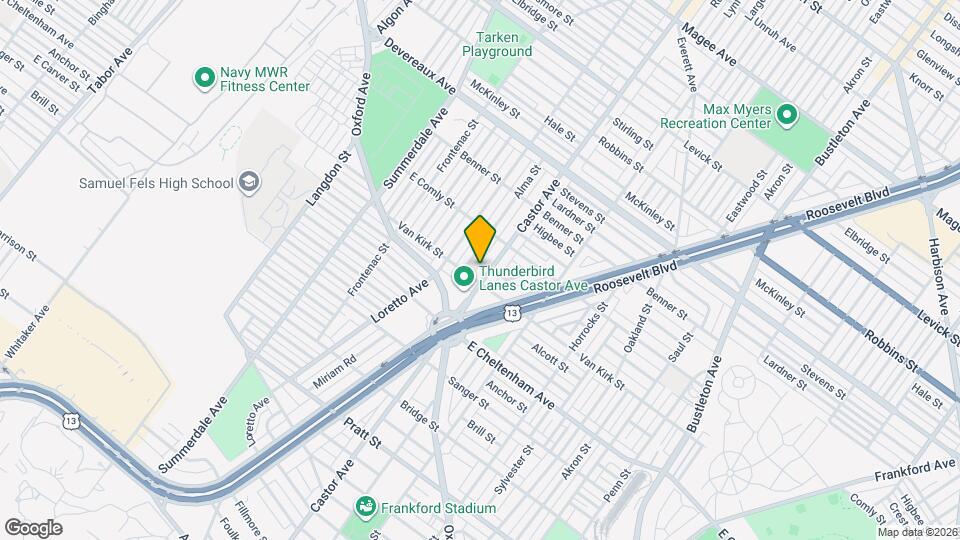 5908 Castor Ave Map and Location Details