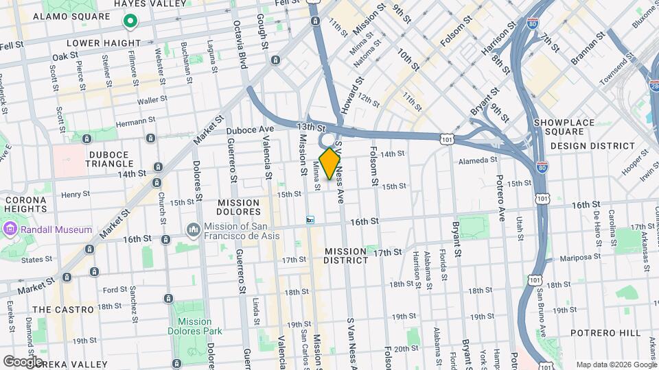 1385 Natoma St, Unit 1385 Natoma St Map and Location Details