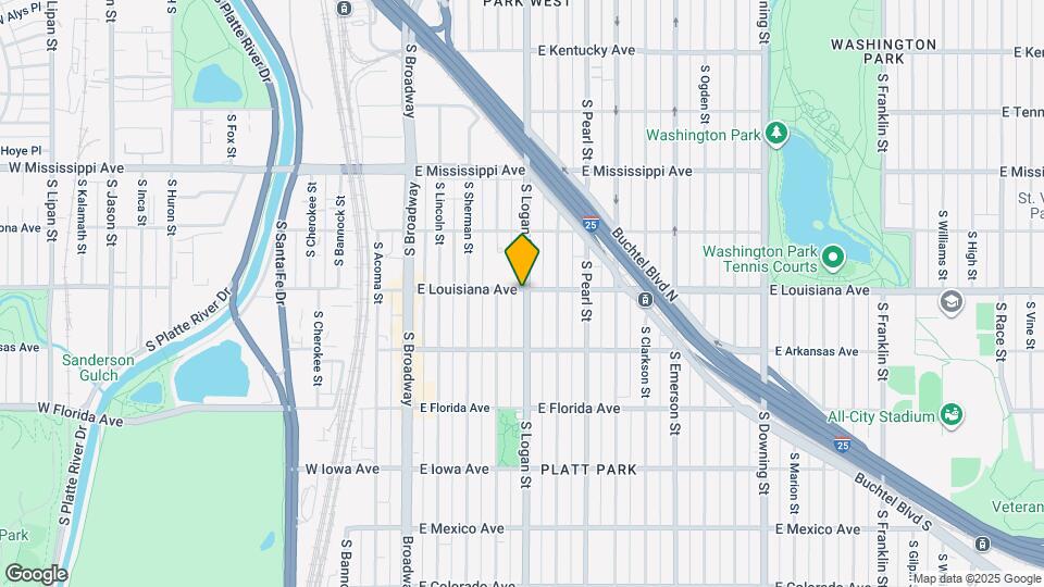 1301 S Logan St, Unit 1305A Mapa y Detalles de la Ubicación