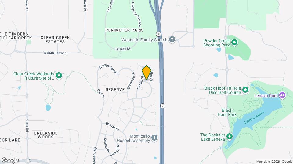 23274 W 88th Terrace Map and Location Details