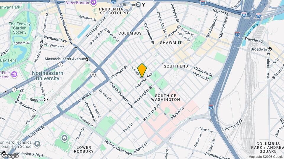 28 Rutland St, Unit 1 Map and Location Details