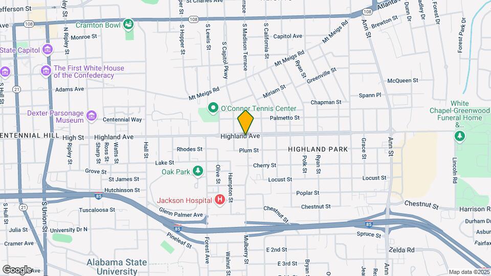 1834 Highland Ave Map and Location Details