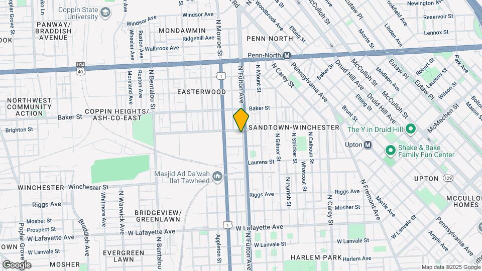 1428 N Fulton Ave Map and Location Details