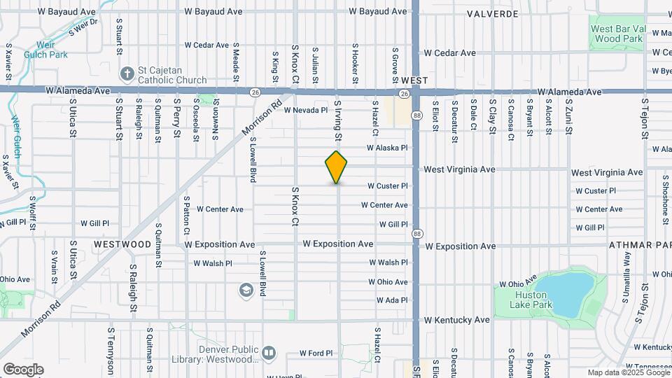 561 S Irving St Map and Location Details