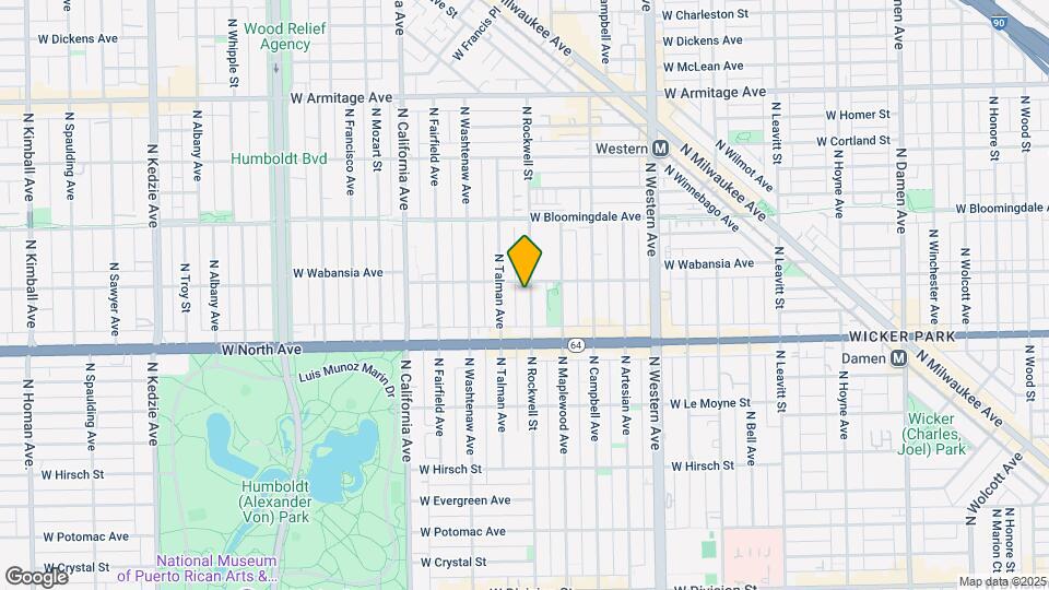 1648 N Rockwell St Map and Location Details