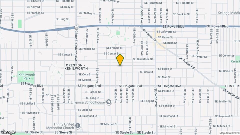 4536 SE Boise St Map and Location Details