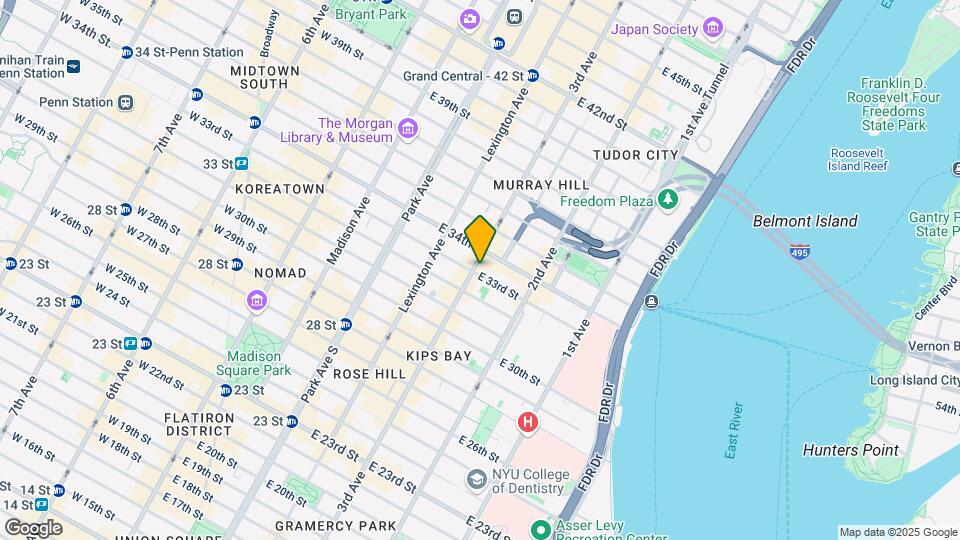 201 East 33rd Street Mapa y Detalles de la Ubicación