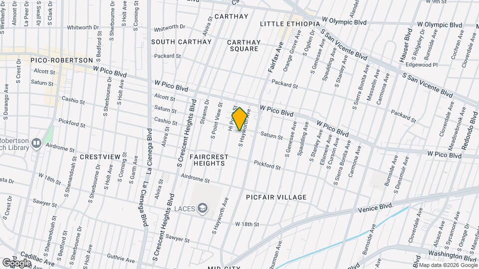 1515 S Hayworth Ave Mapa y Detalles de la Ubicación