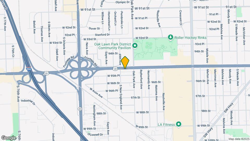 6819 W 95th St Mapa y Detalles de la Ubicación