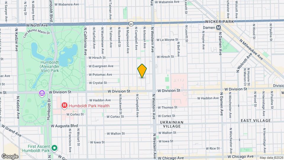 1238 N Artesian Ave Map and Location Details