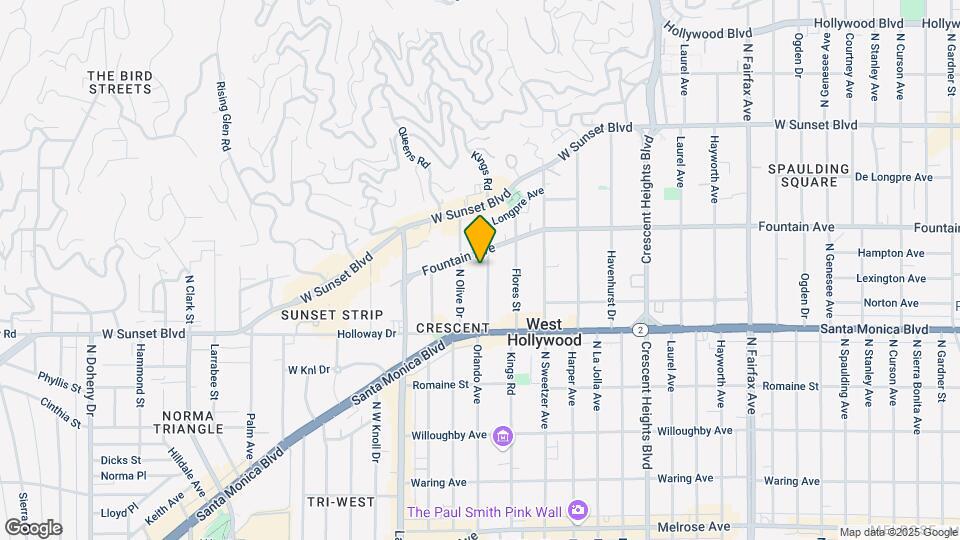 1245 N Kings Rd Map and Location Details