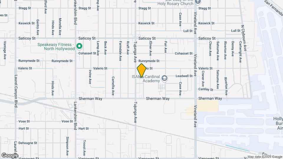 7313 Bakman Ave Map and Location Details