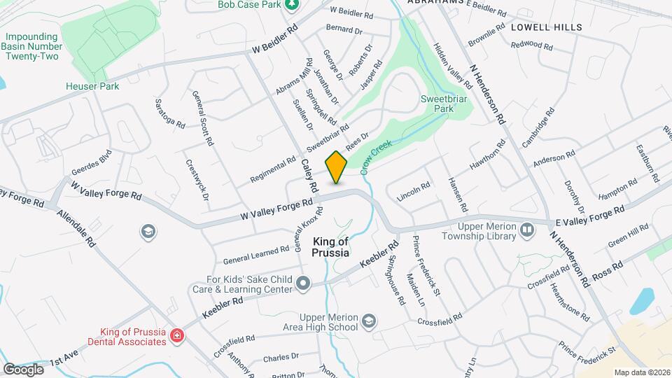 386 W Valley Forge Rd Map and Location Details