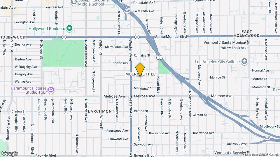 857 N Oxford Ave, Unit Oxford Studio Map and Location Details