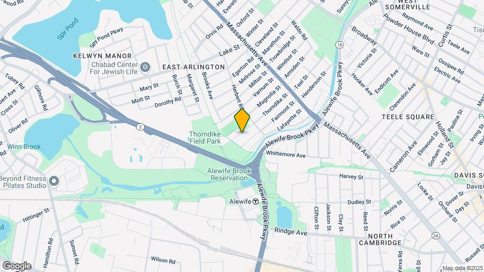 122 Thorndike St, Unit 2 Map and Location Details