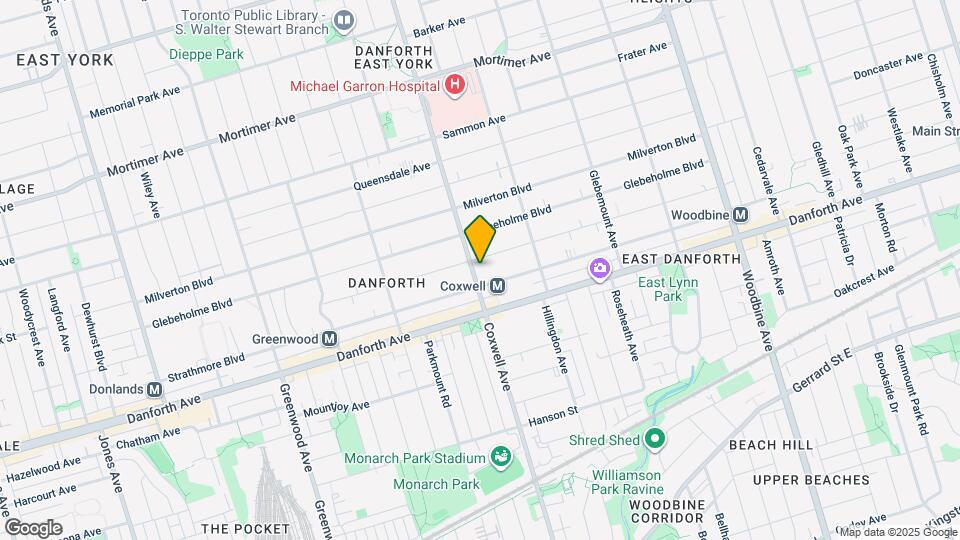 731 Coxwell Ave Map and Location Details