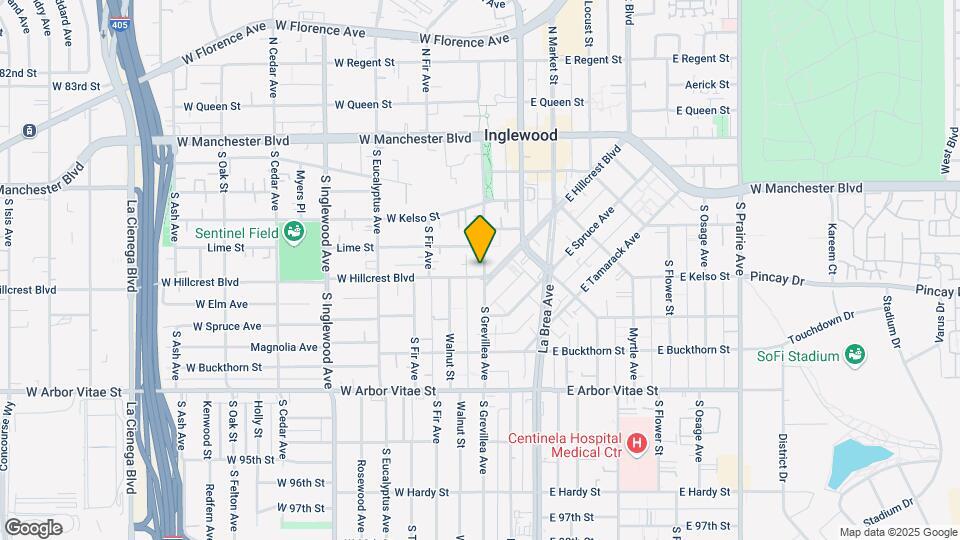 521 S Grevillea Ave Mapa y Detalles de la Ubicación