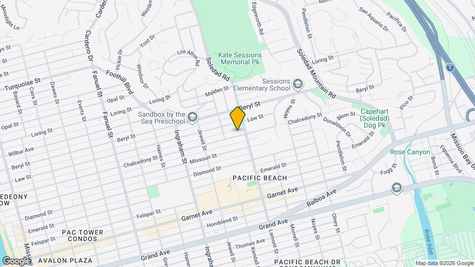 1852 Chalcedony St Map and Location Details