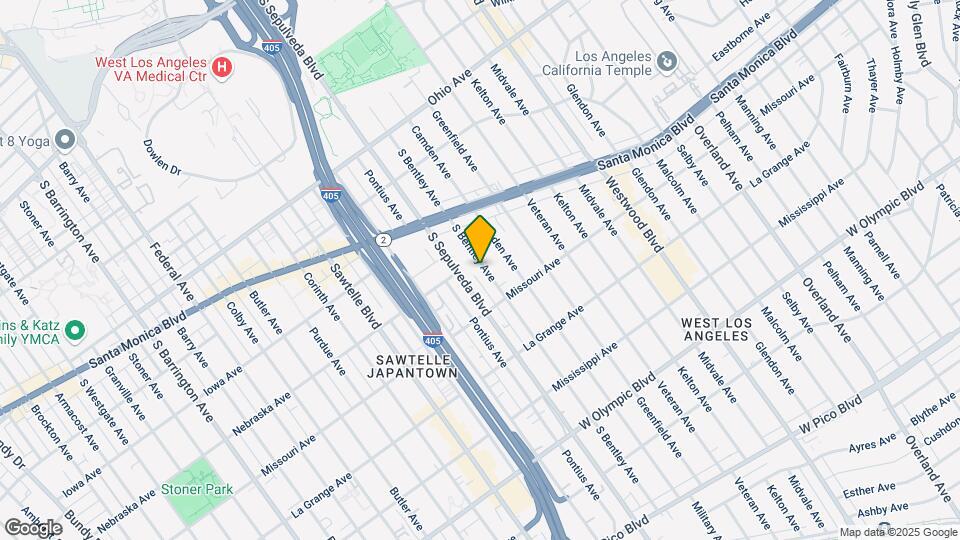 1821 S Bentley Ave Map and Location Details