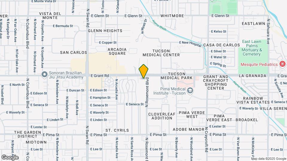 Furnished Studio-Tucson - Grant Road Map and Location Details