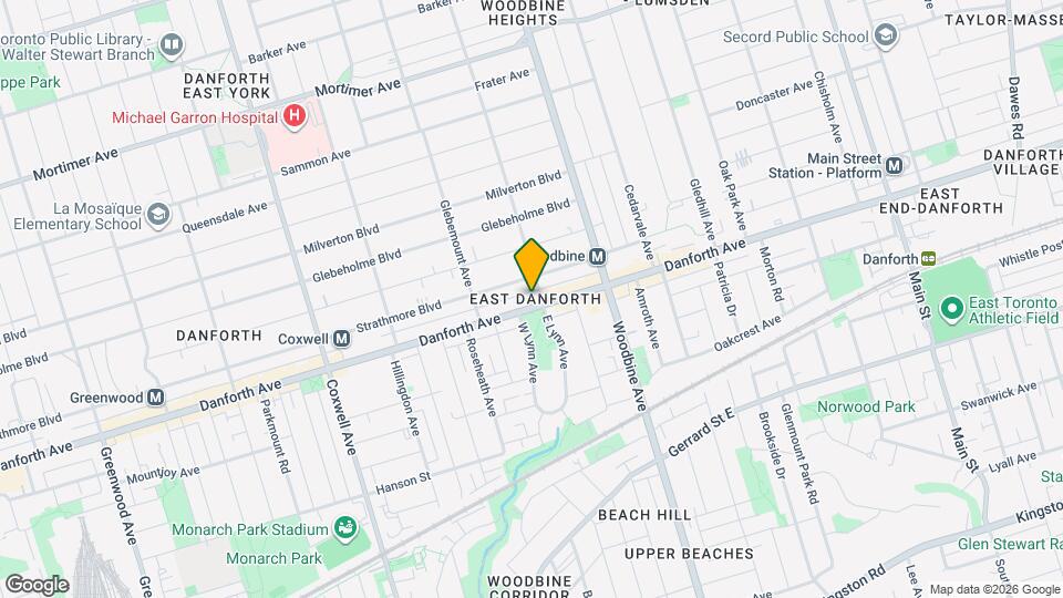 1954 Danforth Ave Map and Location Details
