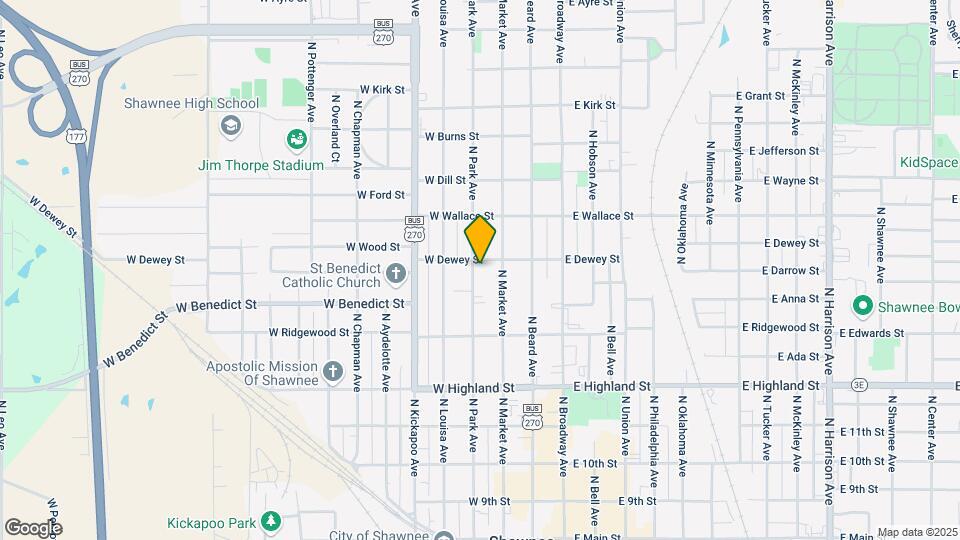 661 N Park Ave Map and Location Details