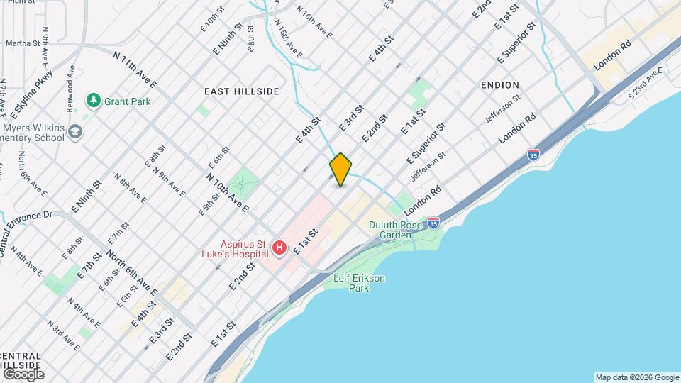 1215 E 1st St Map and Location Details