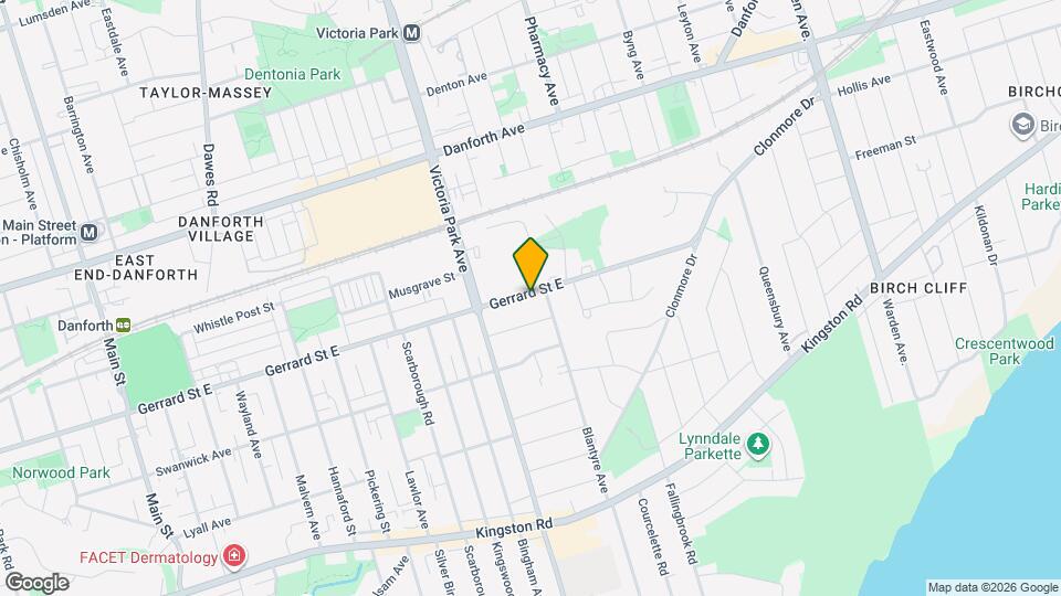 2505 Gerrard St E Map and Location Details