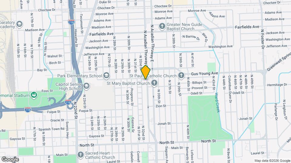1409 N Acadian Thruway W Map and Location Details