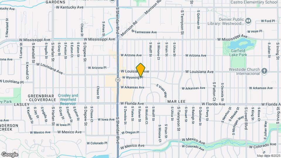 1333 S Xavier St Map and Location Details