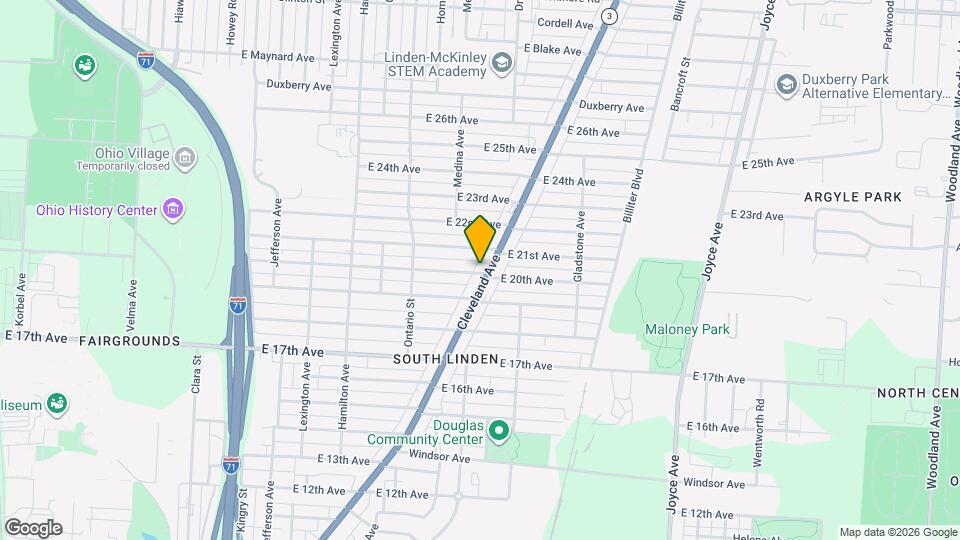 1262 E 20th Ave Mapa y Detalles de la Ubicación