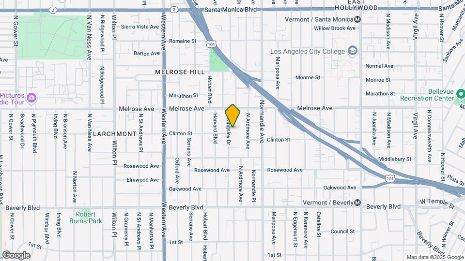 564-592 N Kingsley Dr Mapa y Detalles de la Ubicación