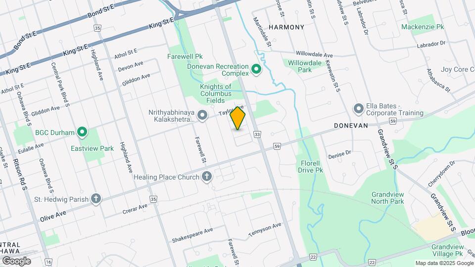 Spacious 4-Bed, 3.5-Bath Townhouse with Full Driveway & Garage in Oshawa! Map and Location Details