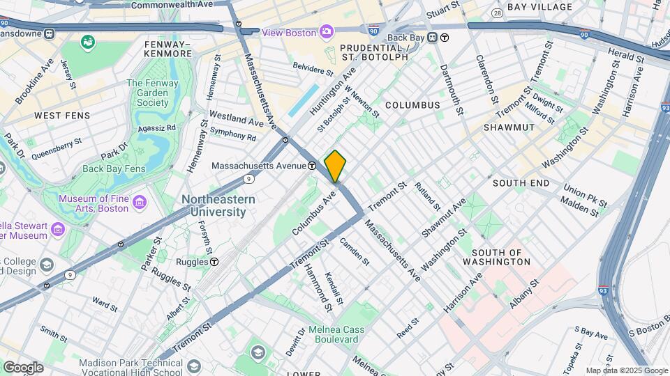 585 Columbus Ave, Unit South end Map and Location Details
