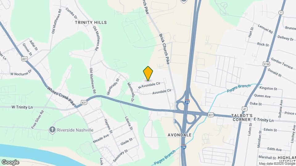 1241 N Avondale Cir Map and Location Details