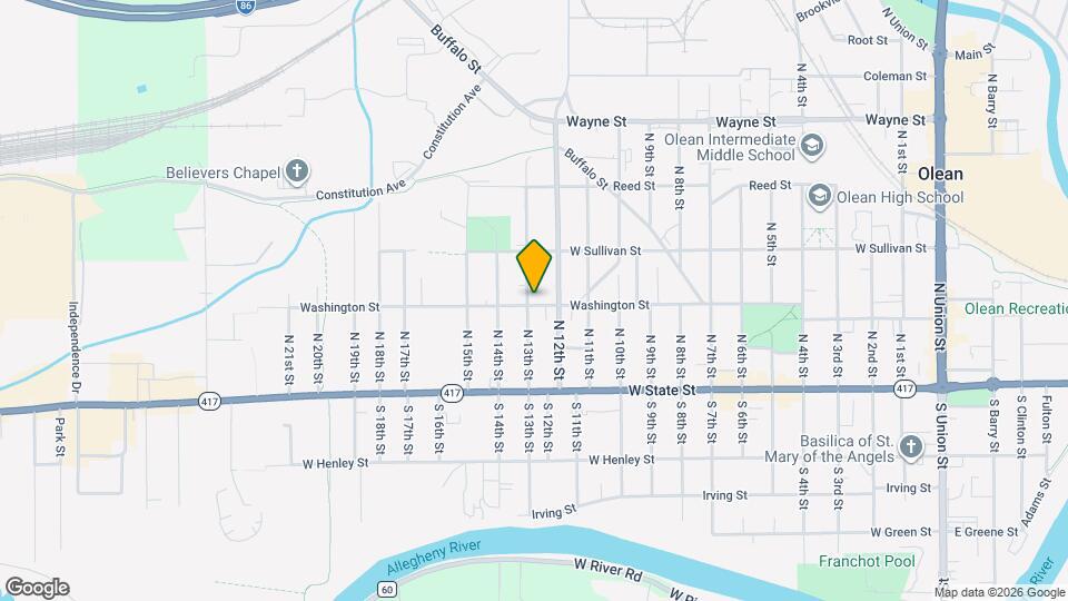 1316 Washington St Map and Location Details