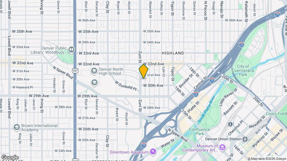 3022 Zuni St, Unit 205 Map and Location Details