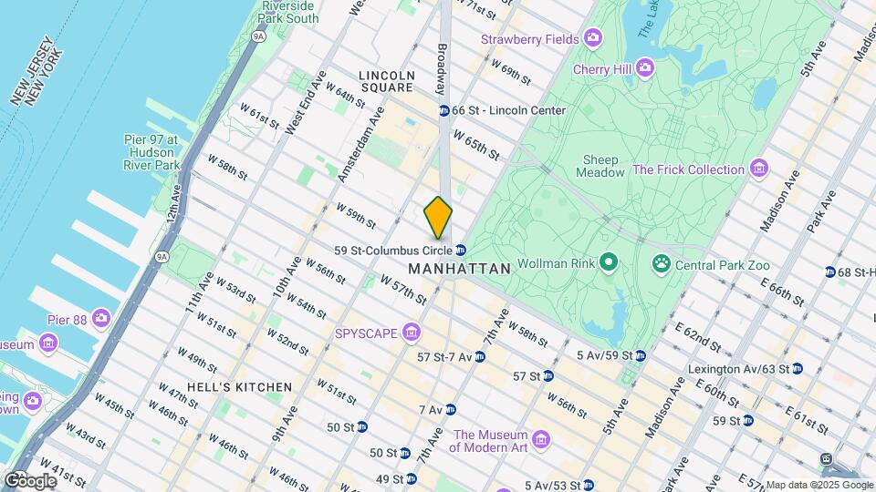 1 W 60th St Map and Location Details