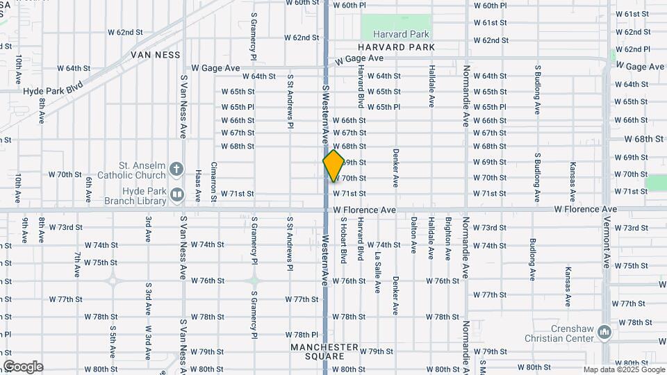 7016 S Western Ave Map and Location Details