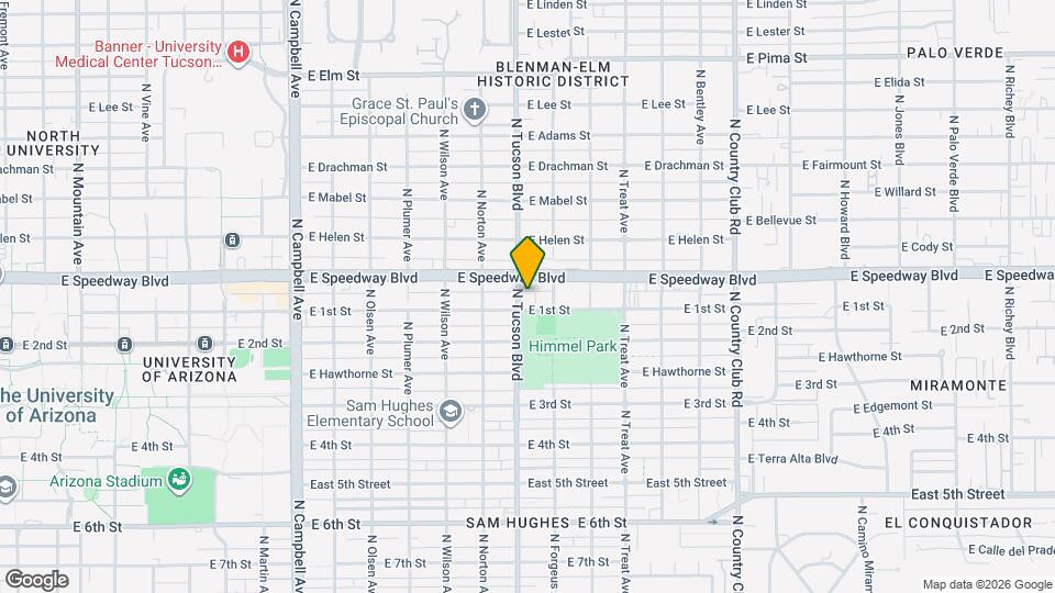 1030 N Tucson Blvd Map and Location Details