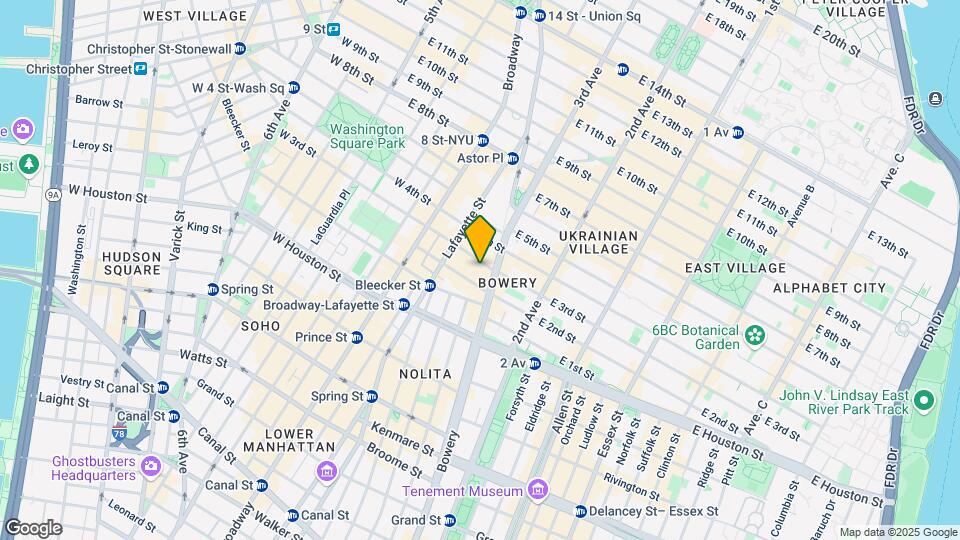 55 Great Jones St Mapa y Detalles de la Ubicación