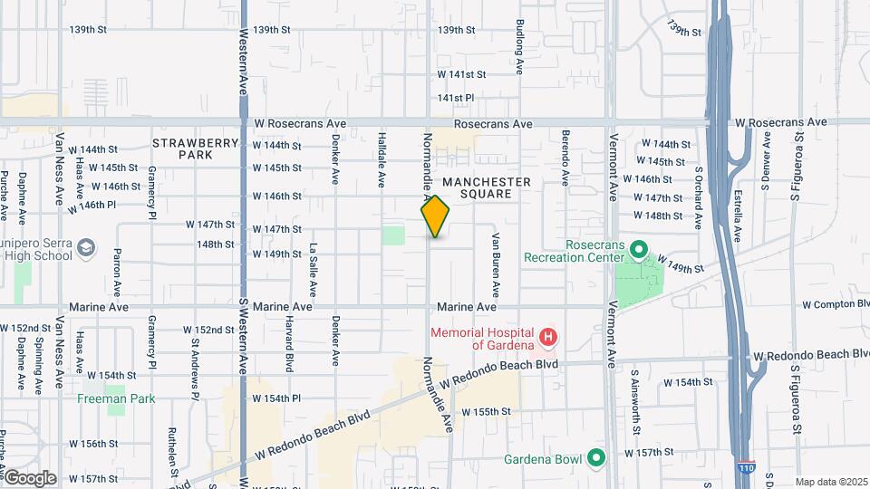 14808 S Normandie Ave Map and Location Details