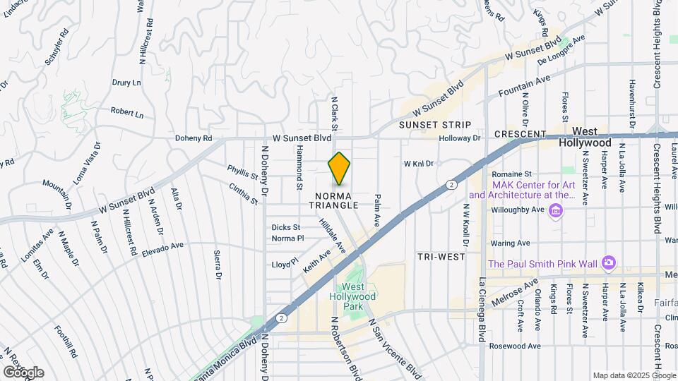 928 N San Vicente Blvd Map and Location Details