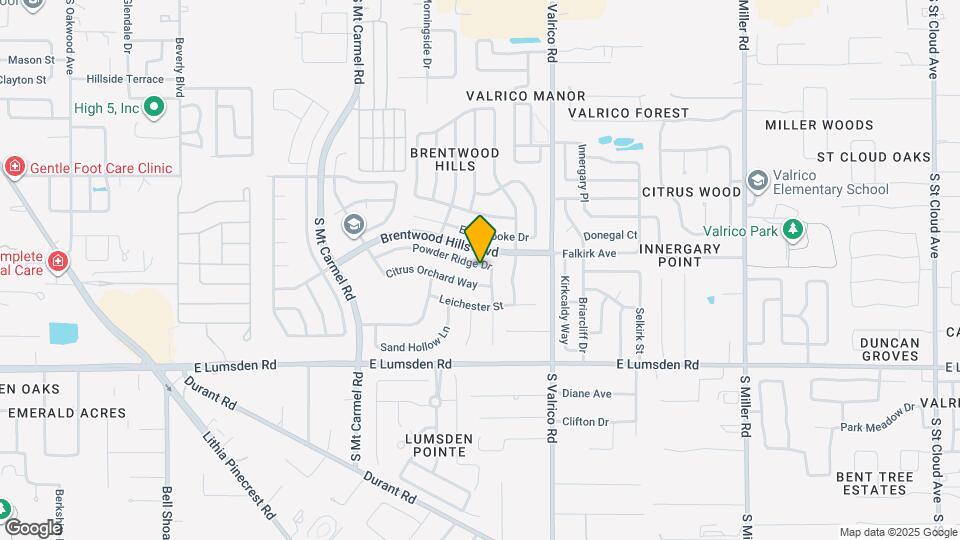 1717 Powder Ridge Dr Mapa y Detalles de la Ubicación