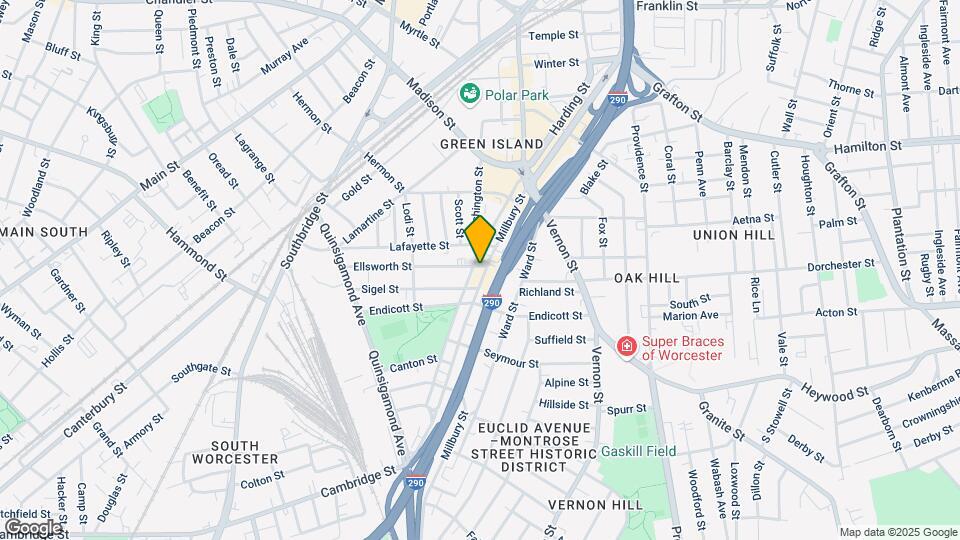 124 Millbury St Map and Location Details