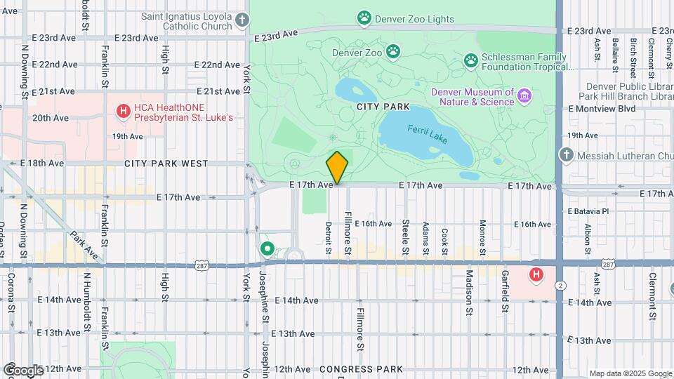2820 E 17th Ave Map and Location Details