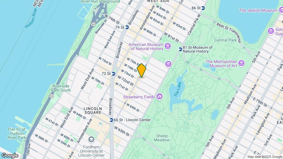 61 W 73rd St Mapa y Detalles de la Ubicación